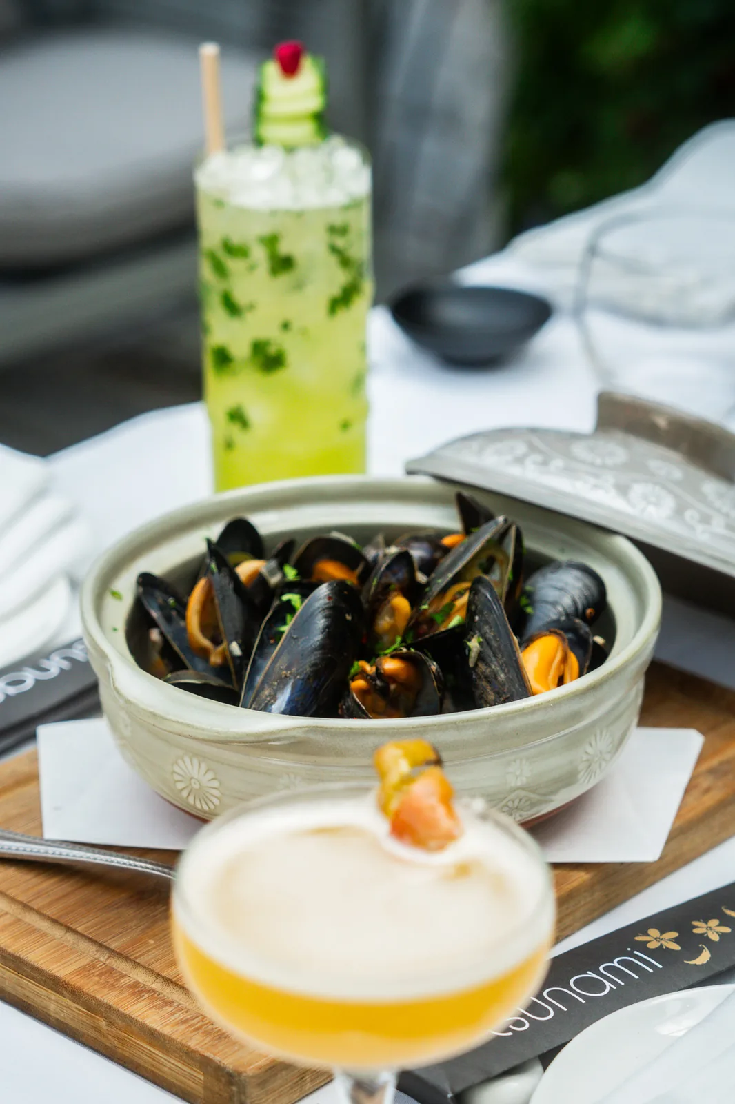 Mussels with a citrus martini